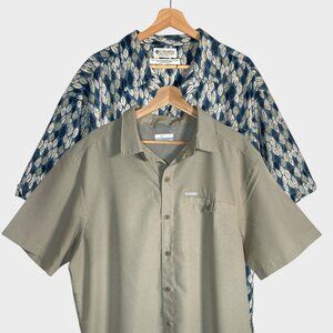 Lot of 2 COLUMBIA Shirts Men's LARGE Short Sleeve Outdoor Hiking Travel Casual